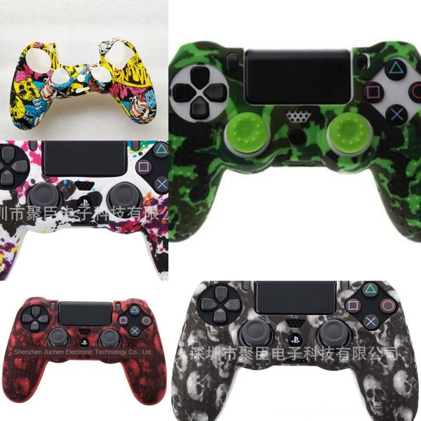 

dqozi красочные анти-скольжения силиконовый чехол кожи ручки резиновые для ps4 контроллер dualshock 4 про тонкий корпус withthumb контроллер