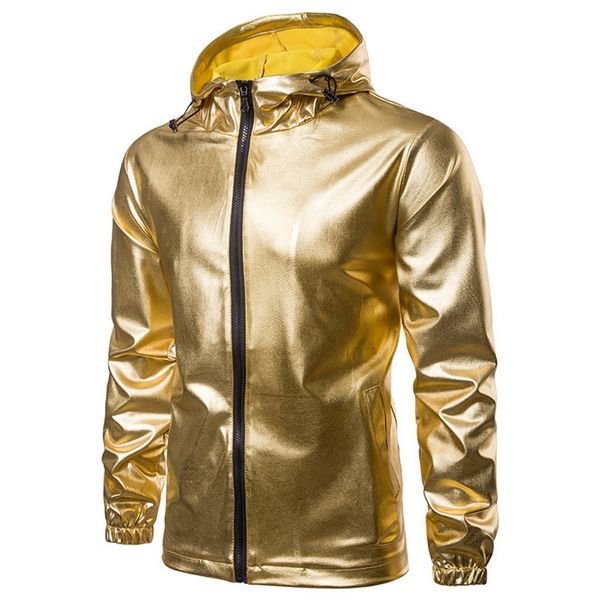 

men's jackets nibesser bling shiny men jacket hip hop slim hooded zipper male dj nightclub singer party clothes jaqueta masculina, Black;brown