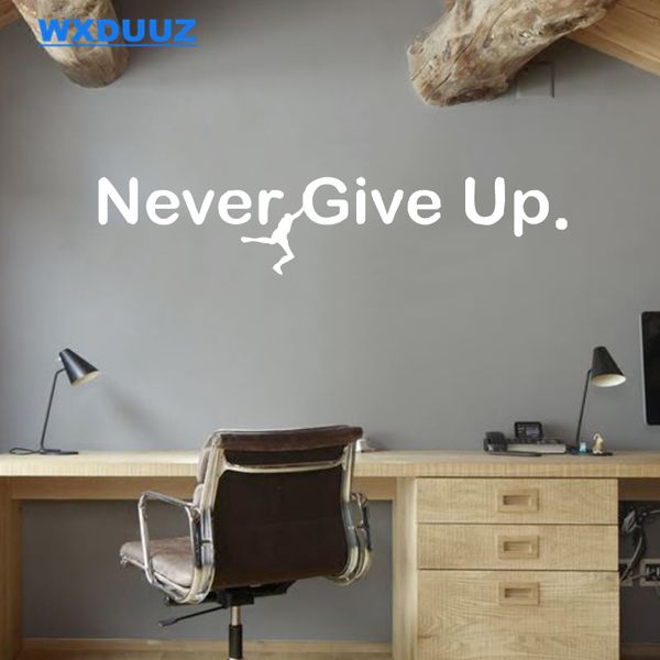 

office wall stickers text never give up inspirational wall decor home decor art living room decals c82