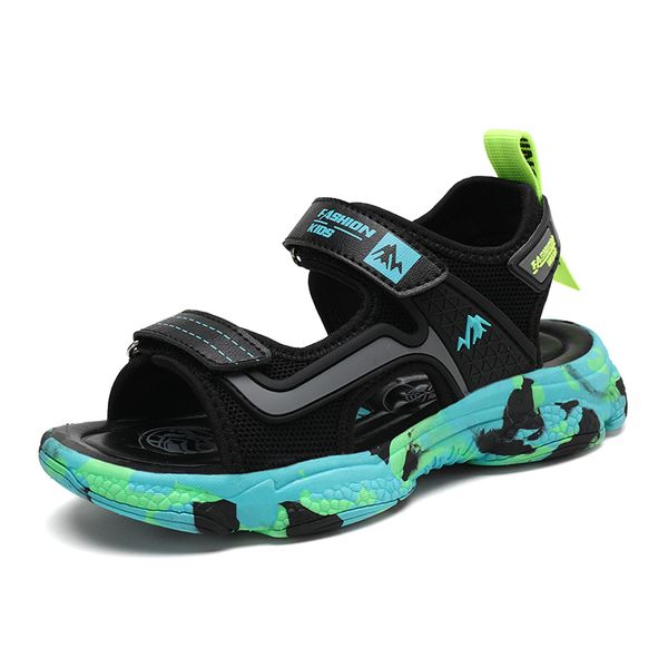 

summer children shoes for boys girls fashion soft soles children sandals anti-skid kid sandals beach close toe for child, Black;red