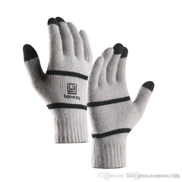 

sports gloves warm winter knitting fingers portable glove outdoor touch screen five fingers gloves ski tactical winter north bike velo warm, Black