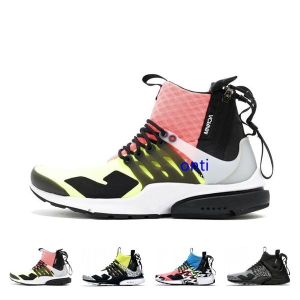 

2020 sale acronym x presto mid running shoes men trainers women designer sports sneakers lava dynamic yellow racer pink cool grey, Black