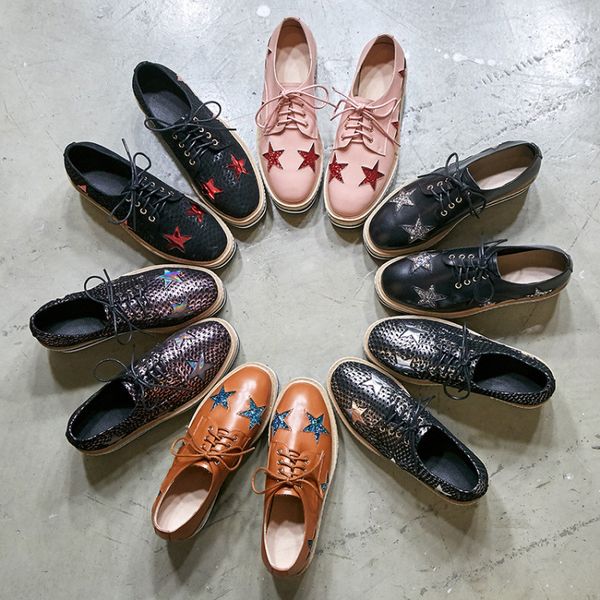 

platform shoes women's 2018 autumn new style versatile thick bottomed slanted heel flat square head single shoes england casual, Black