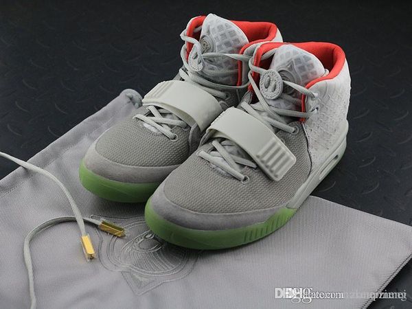 

air yee 2 platinum wolf grey pure platinum 508214 010 kanye west sneakers sports shoes with original box, Blue;gray