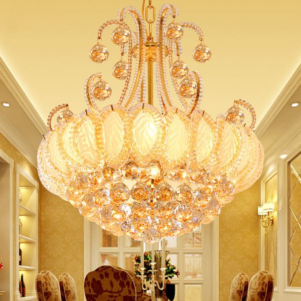 

2019 gold round crystal chandeliers for living room bedroom kitchen indoor lamp luminaria home decoration ing