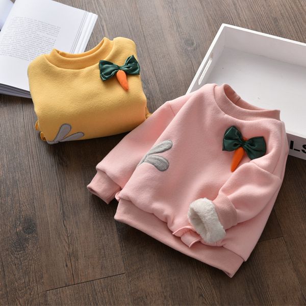 

ace love autumn winter girls sweater 2018 cartoon long sleeve pullover clothes kids thick sweater shirts warm velvet clothing, Blue