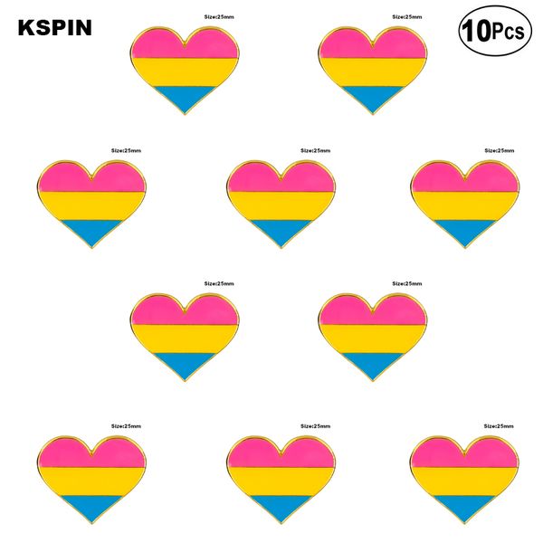 

pansexual pride heart shape lapel pin flag badge brooch pins badges 10pcs a lot, Gray