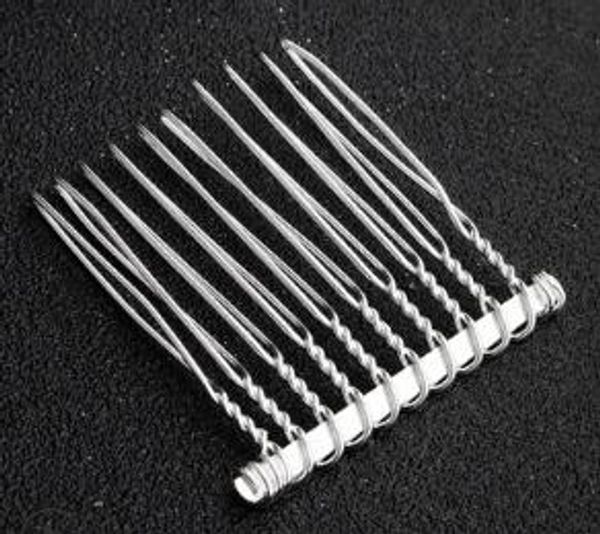 

100pc high-grade diy comb hair jewely tiara bridal jewelry wedding dress accessories simple alloy rhinestone crown hairband wedding jewelry, Slivery;golden