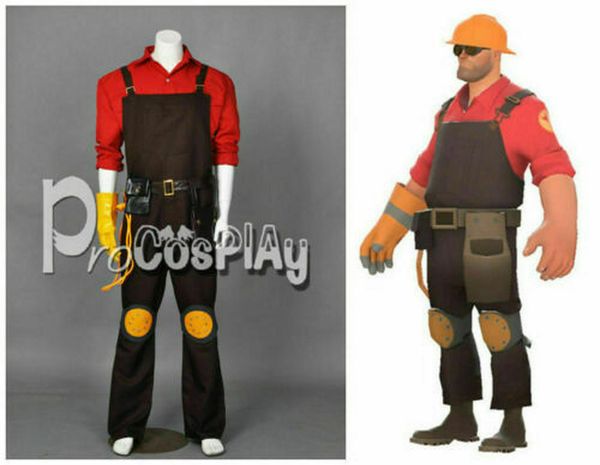 

team fortress 2 red engineer cosplay costume, Black;red
