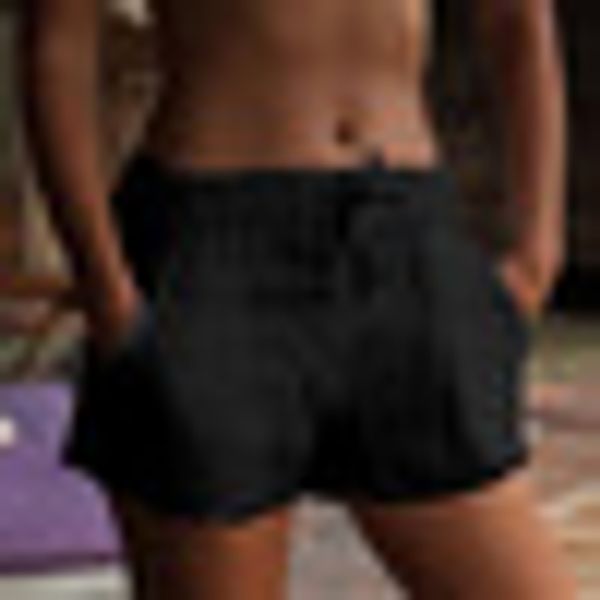 

cotton blends shorts women running sports shorts draw string summer, White;black