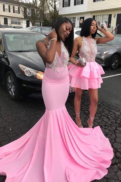 

blush pink high neck memmaid prom dresses long/short plus size evening gown saudi arabian formal party sequined dress bc3991, Black