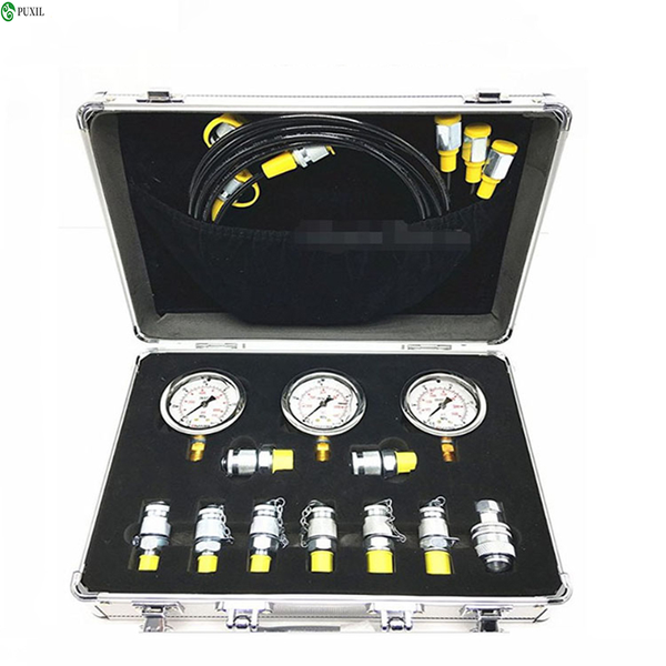 

portable hydraulic test gauge box mechanical excavator test tool hand tool set pressure measurement connector xztk-60m