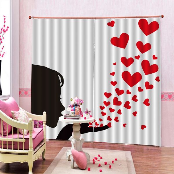 

simple 3d curtains for couple room bedroom love 3d curtain beautiful photo customize size modern window curtains