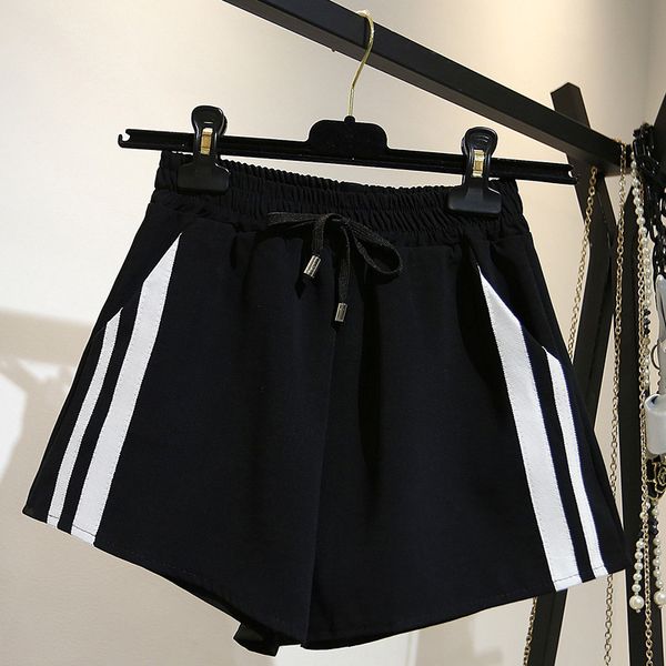 

2019 pajama pants for woman loose summer sleep bottoms steipe pajama shorts elastic waist plus size lounge female sleep shorts, Black;red