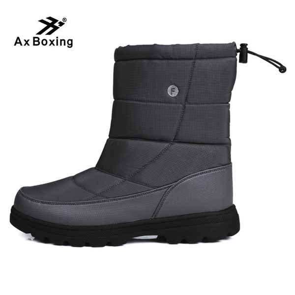 

ax boxing snow boots men boots platform snow for men thick plush waterproof slip resistant winter shoe size:36-46, Black