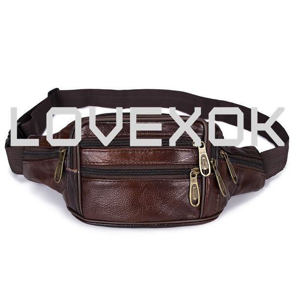

genuine leather waist packs/waist bag grain leather bag/fanny pack/organizer with adjustable belt,large capacity 7 pockets