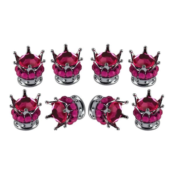 

8 pack valve stem caps, handmade crown universal car tire valve caps chrome,attractive dustproof bling car accessories