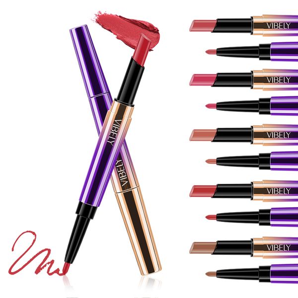 

16 color matte lipstick rainbow tube multi-function lipstick lip liner waterproof long-lasting red lip liquid gloss