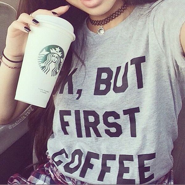

ok but first coffee letter print t shirt women casual tshirt short sleeve o neck loose tee women camisetas mujer, White
