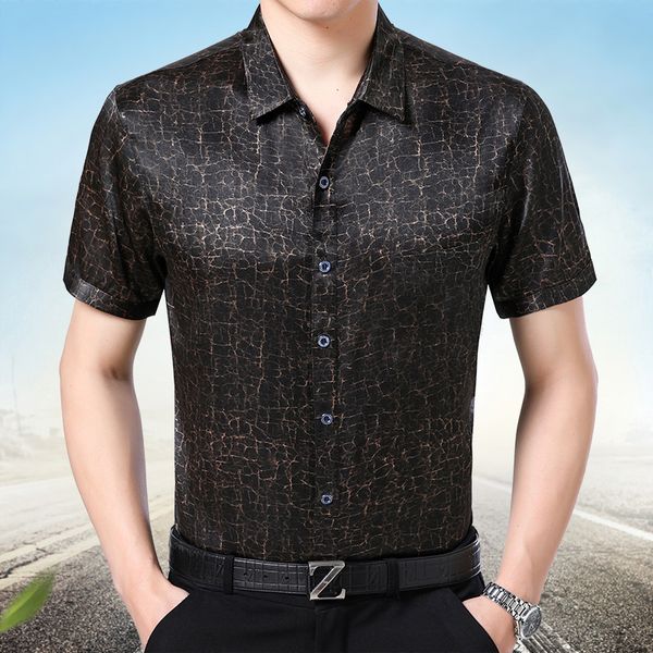 

men's shirt, short sleeved, casual silk, 95% silk shirt, summer 92.5% silk half sleeved shirt, White;black