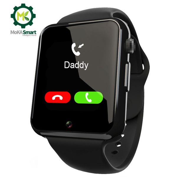 

moka android watch support independent call sim card sports pedometer with camera message notification smartwatch men women, Slivery;brown