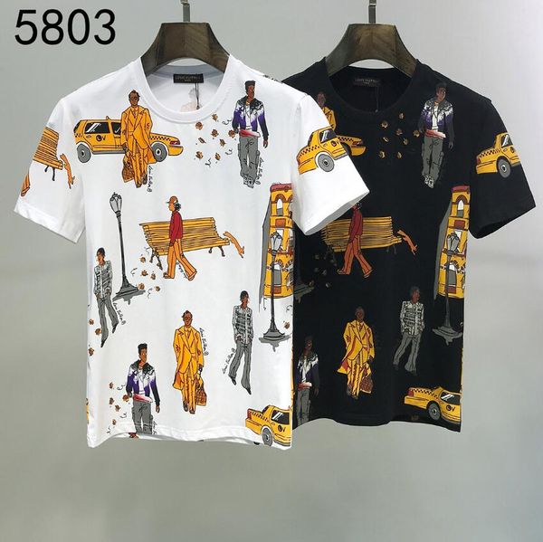 

men designer t shirts summer casual tee mens loose luxury shirt letters print fashion street wear brand tee shirt #h10, White;black