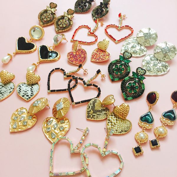 

ztech heart series earrings for women statement fashion jewelry earrings declaration 2019 modern wedding jewelry wholesale, Silver