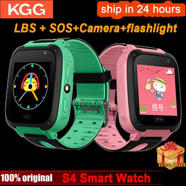 

s4 smart children watch camera waterproof monitor positioning sim card dial sos camera locator kids smart watch for android ios, Slivery;brown