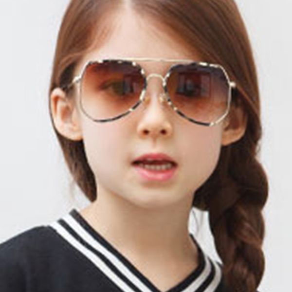 

kids sunglasses fashion brand designer sun glasses boys&girls baby suitable for children aged 5-12 gradient f055, Blue