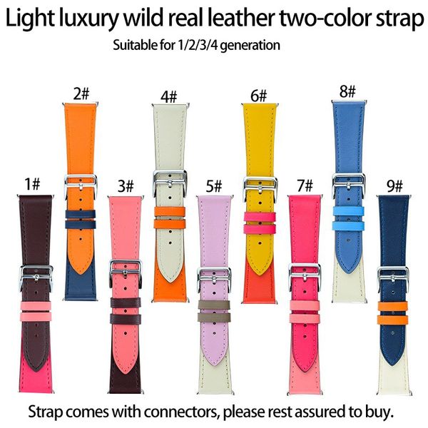 

for apple watch band 42mm 38mm genuine leather strap buckle watch band for iwatch 1 / 2 / 3 / 4