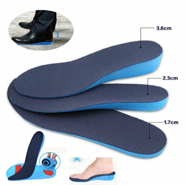 

pu height increase shoe insoles heel insert pad taller lift up 1.7-3.6cm, White;pink