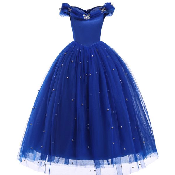 

princess cinderella girl dress kids butterfly sequined cosplay costume children halloween birthday party pageant wedding dresses, Red;yellow