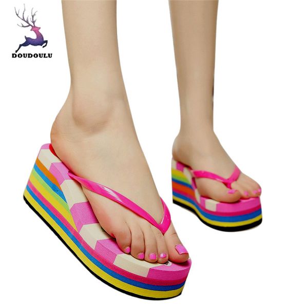 

slippers women casual summer bohemia sweet flip flops sandals clip toe tongs femme ete beach shoes woman zapatos mujer, Black