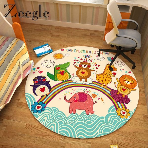 

zeegle round carpet anti slip living room floor rug bathroom shower mat absorbent sofa area rug bedside carpet mat kids room