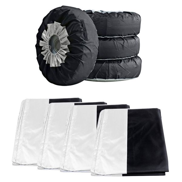 

4 pcs car tire cover four seasons universal car spare tire cover storage bag carrying handbag