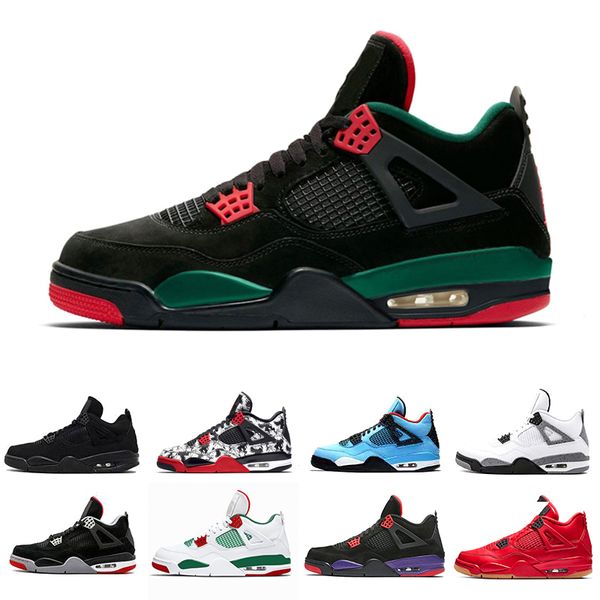 

2019 Black Pizzeria Mens Basketball Shoes LASER NRG Pizzeria Alternate Lightning Pale Citron 4s Man Sports Sneakers 7-13 Wholesale Drop Ship