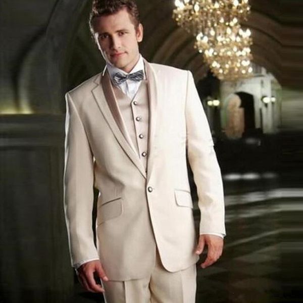 

новый бежевый мужские костюмы свадебные смокинги groom бизнес носите 3 шт (куртка + брюки + жилет) жених костюмы шафером blazer 197, Black;gray