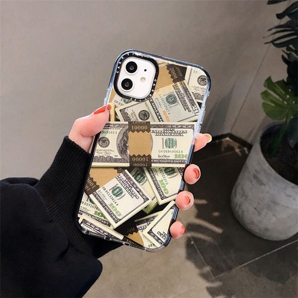 

new designer camouflage pattern dollar sticker label case for iphone 11 pro x xs max 7 8 6 plus soft silicone clear cover for iphone 11