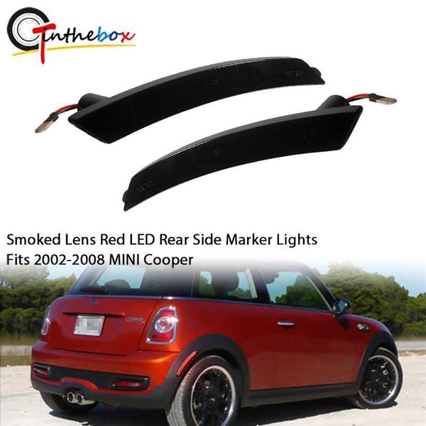 

gtinthebox euro smoked lens red full led rear side marker lights for mini cooper r55 r56 r57 r58 r59 r60 r61 wheel arches lights