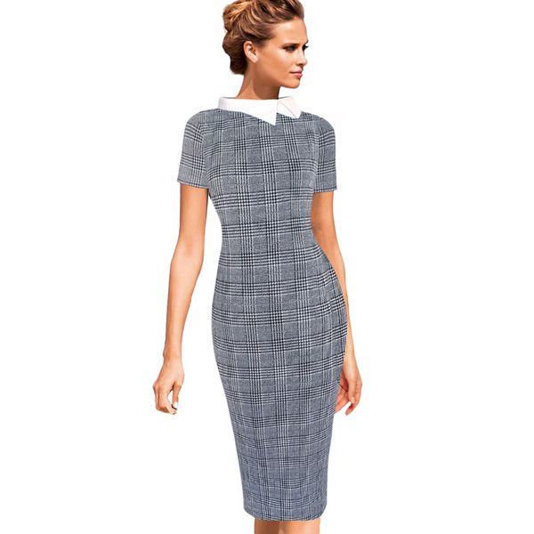 

vfemage womens celebrity colorblock contrast collar wear to work business casual party stretch bodycon pencil sheath dress 1077, White;black