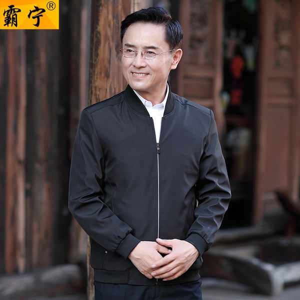 

middle-aged dad spring clothing 2019 new style thin jacket 40 spring 50-year-old middle aged and elderly people men's coat 60, Black;brown