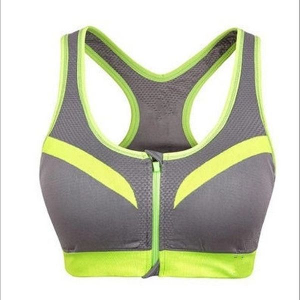 

gym clothing women zipper push up sports bras,padded wireshockproof fitness athletic running yoga vest 6 colors, White;black