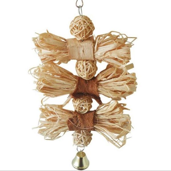 

bird chew bites straw ball toy cage parrot cockatiel budgie pet supply