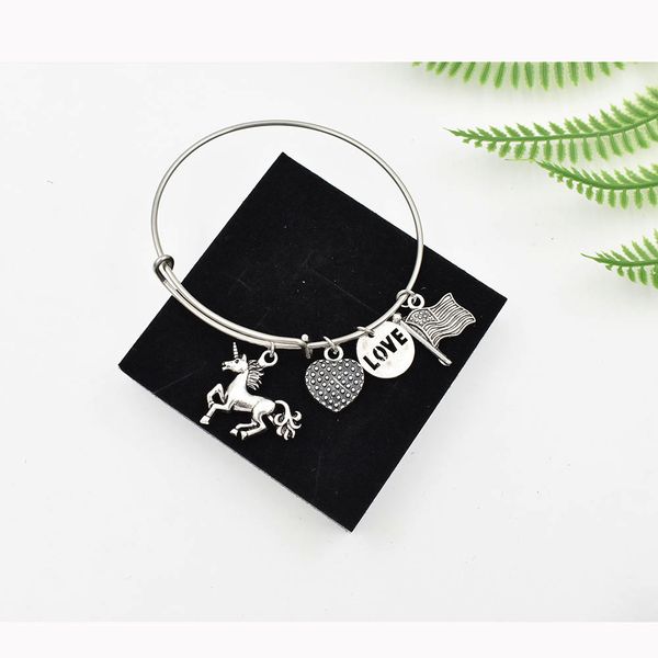 

Рука штампованные Моды сплава 3D Единорог Браслет из нержавеющей стали 316L регулир