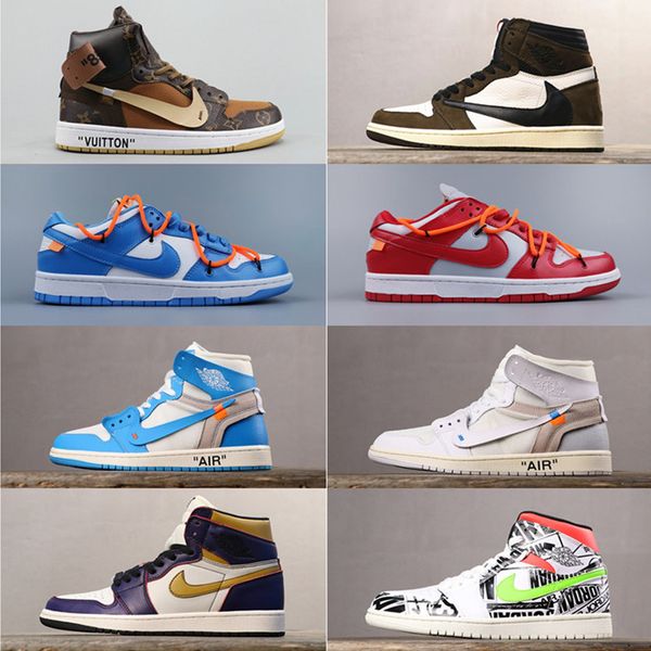 

off white x air jordan 1 basketball shoes chicago union black running shoes futura x sb dunk ow travis scott unc sport sneakers, White;red