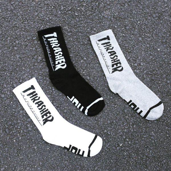 

socks fashion thrasher socks men women summer style hemp harajuku socks socking 3colors 50pcs cny1568, Black