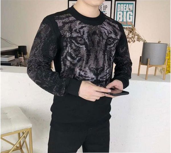 

men wholesale luxury cotton brand design sweatshirt fashion funny diamond men rwolr, Black