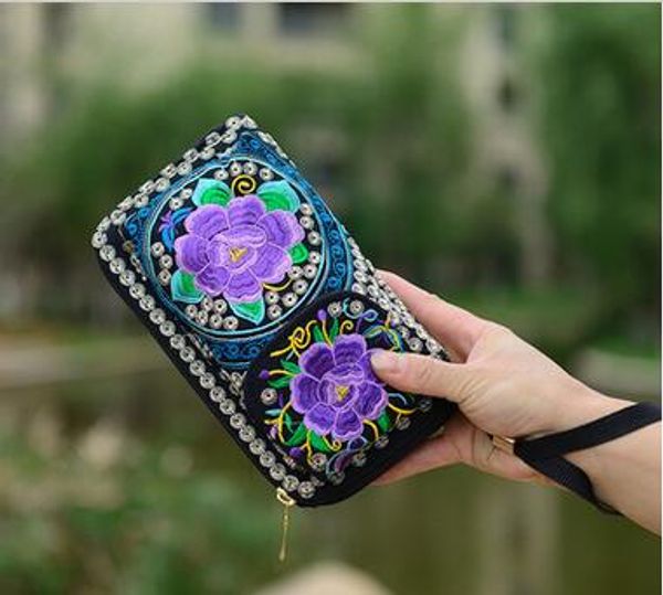 

nice bohemian embroidery small shopping totesvintage floral embroidered women day clutches fashion lady canvas flap handbag
