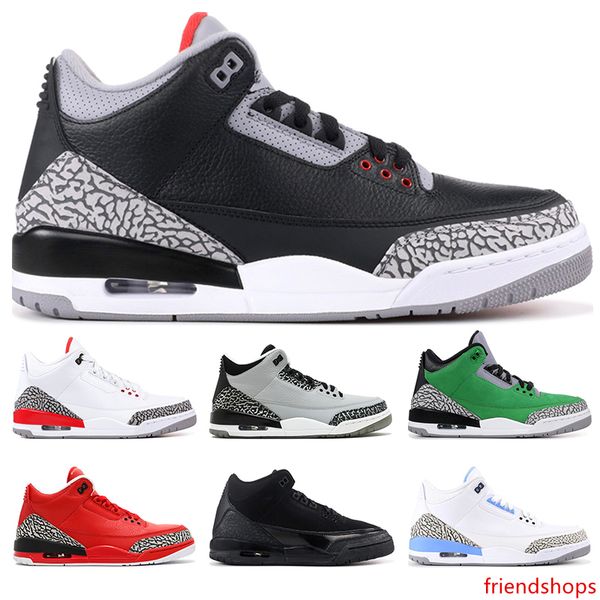

2019 ale air mens basketball shoes 3s black cement black cement katrina unc wolf grey mens sports sneakers size7-13