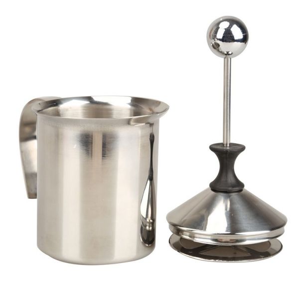 

400ml stainless steel double mesh milk frother milk foamer creamer (400ml/13.5oz) silver